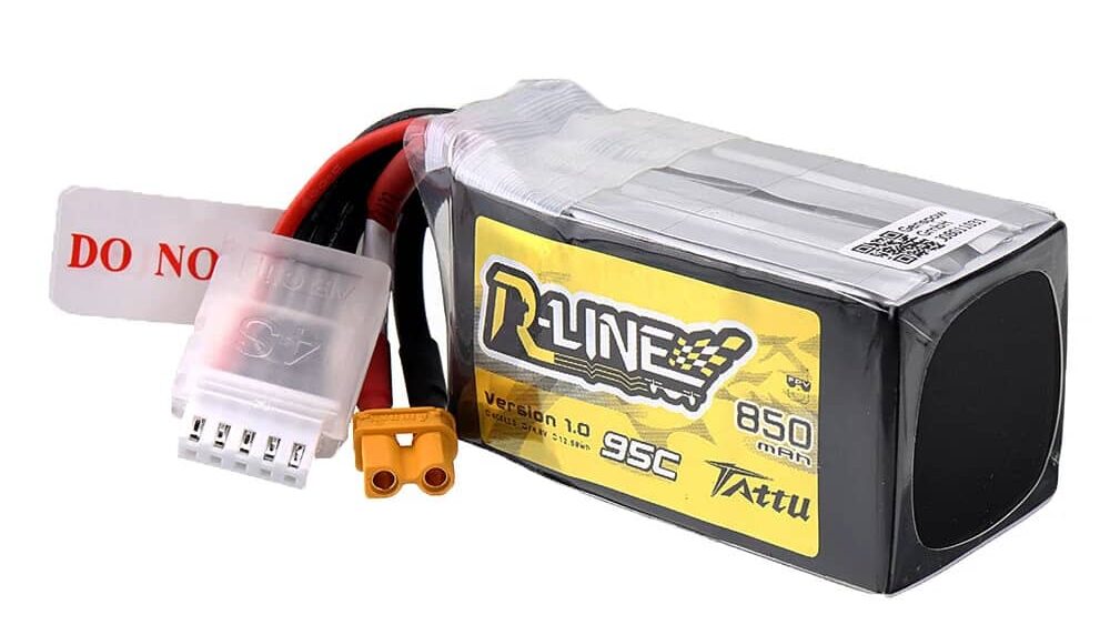 Tattu R-Line V1.0 14.8V 850mAh 95C 4S1P Lipo Battery XT30 Plug