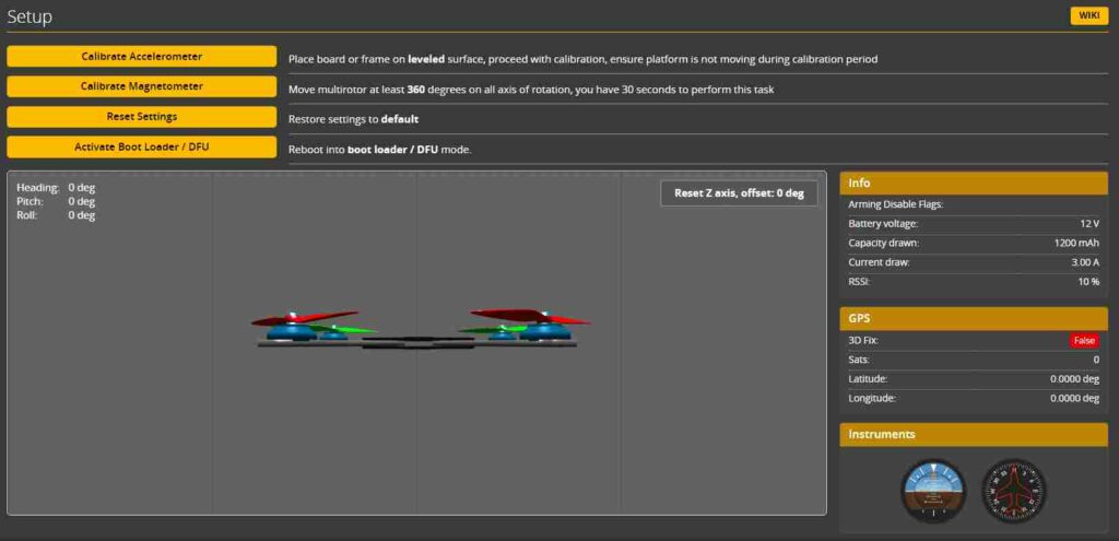 betaflight setup tab